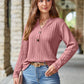 Mandy Notched Long Sleeve T-Shirt