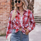 Mandy Plaid Dropped Shoulder Longline Shirt