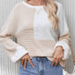 Contrast Round Neck Long Sleeve Sweater