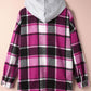 Button Up Plaid Hooded Jacket