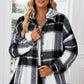 Button Up Plaid Hooded Jacket