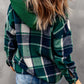 Button Up Plaid Hooded Jacket