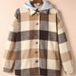 Button Up Plaid Hooded Jacket