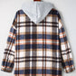 Button Up Plaid Hooded Jacket