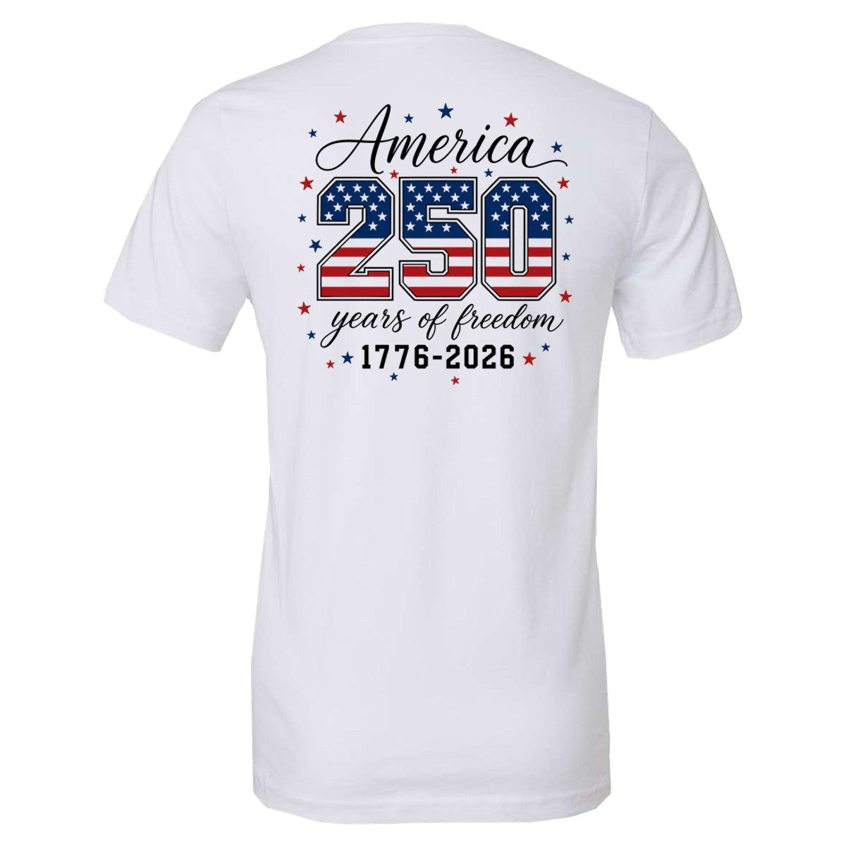 America 250 years of freedom - Short Sleeves Cotton - White