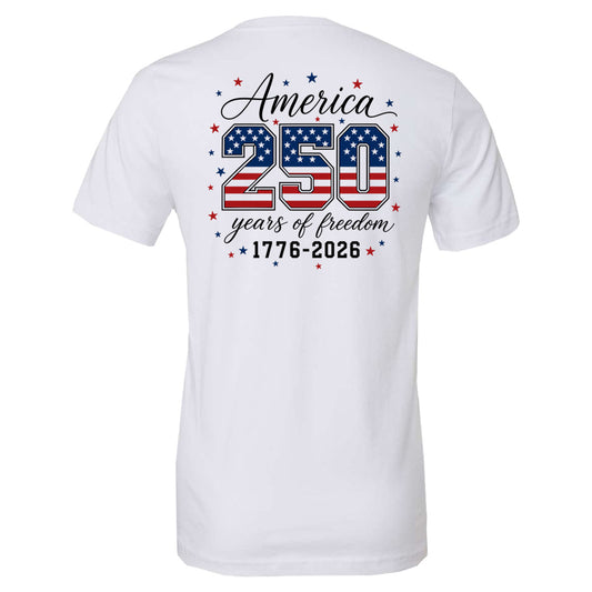 America 250 years of freedom - Short Sleeves Cotton - White
