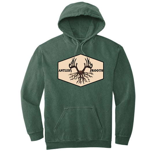 Antler Roots - Diamond Rectangle with Cream Background - Comfort Color - Blue Spruce (Tee/Hoodie/Sweatshirt) - Southern Grace Creations