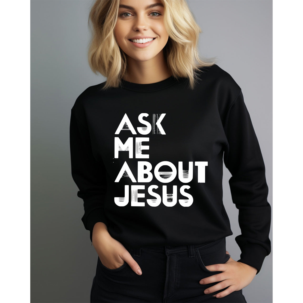 Ask Me About Jesus - Black (Tee/Hoodie/Sweatshirt) - Southern Grace Creations