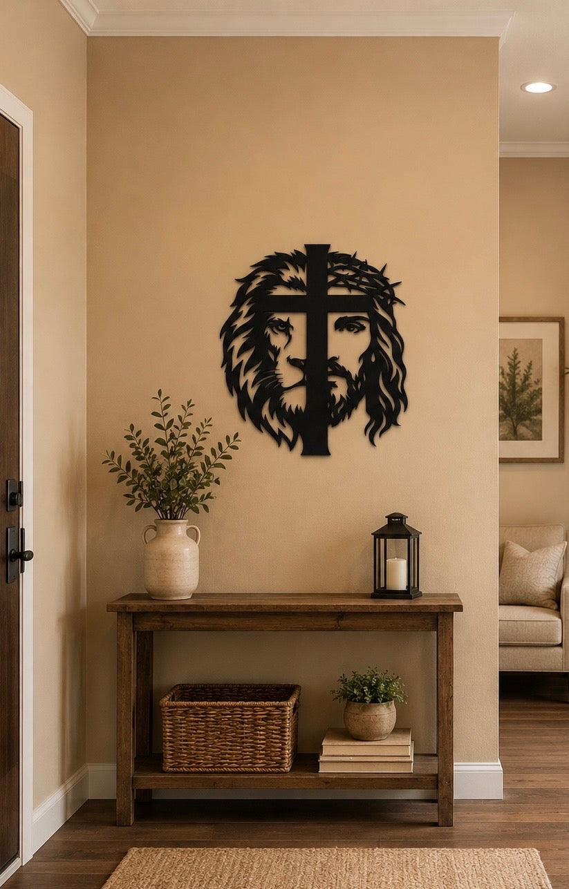 Lion Jesus Cross Woodart