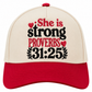 She Is Strong Hat - Pint/White Snapback