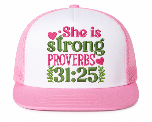 She Is Strong Hat - Pint/White Snapback
