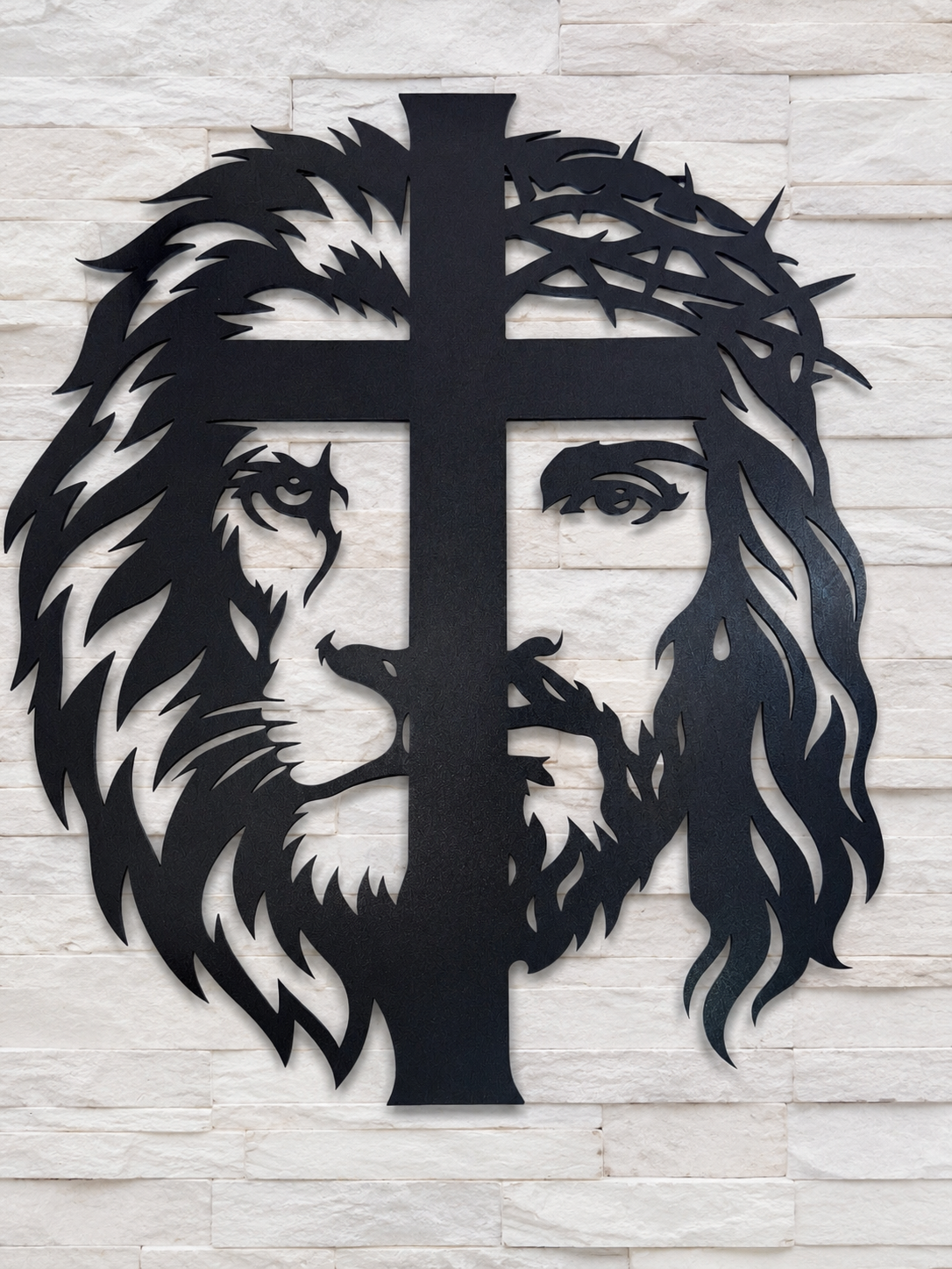 Lion Jesus Cross Woodart