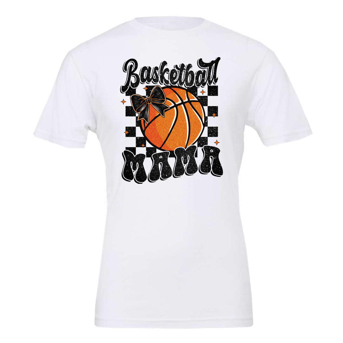 •Basketball Mama Checker Board and Bow - White (Tee/Drifit/Hoodie/Sweatshirt)