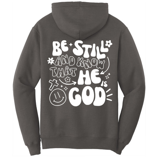 Be Still And Know That I Am God Retro Letters - Charcoal (Tee/Hoodie/Sweatshirt) - Southern Grace Creations