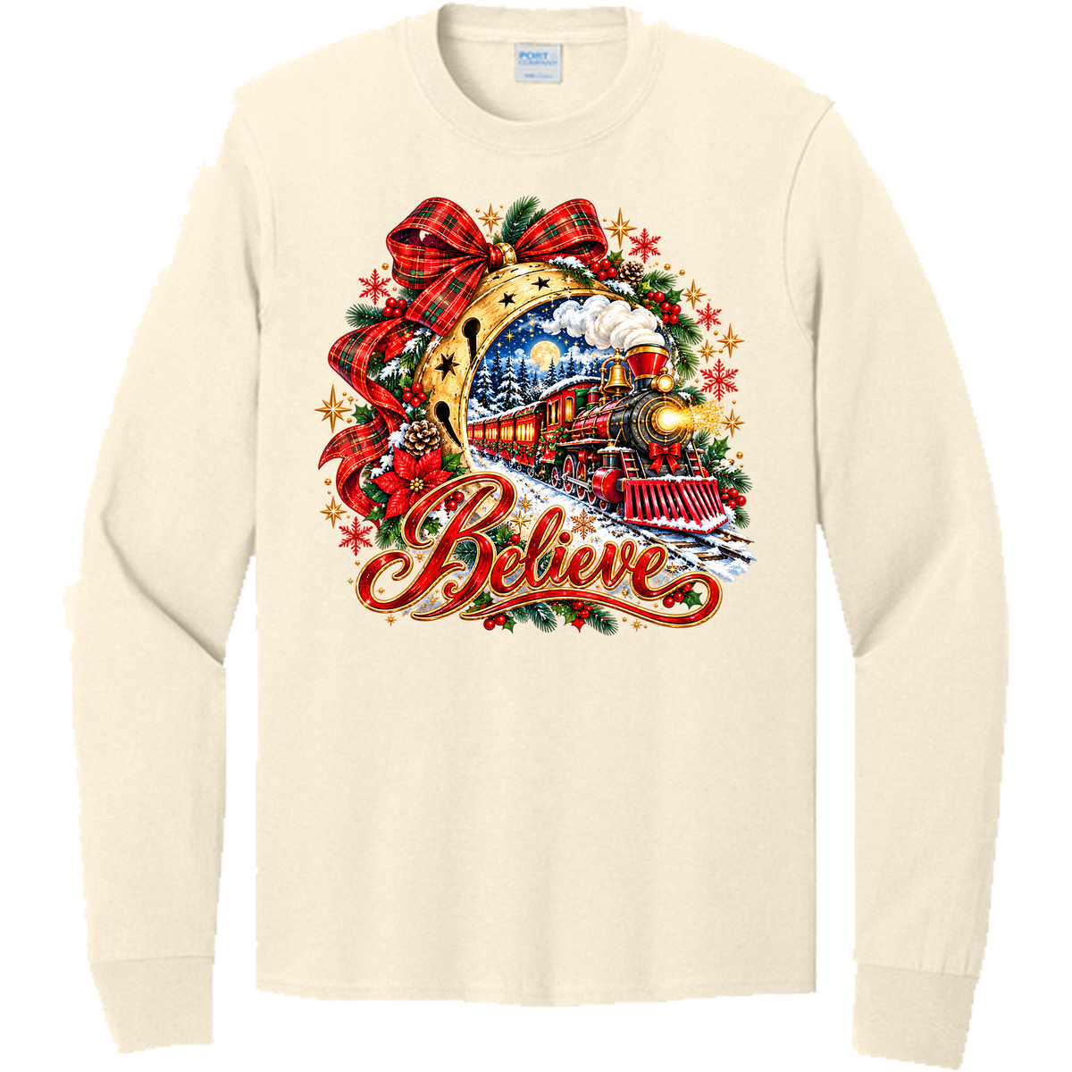 Believe - Christmas Train - Creme (Tee/Sweatshirt/Hoodie)