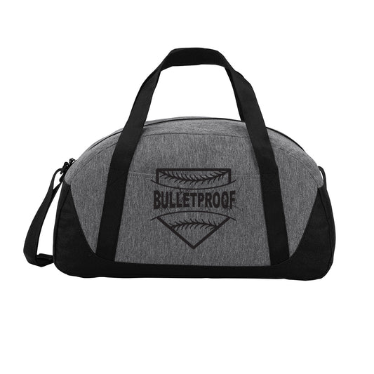 Bulletproof Fastpitch - Dome Duffel Bag - Heather Grey/ Black (BG818) - Southern Grace Creations