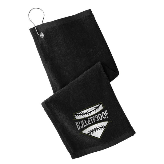 Bulletproof Fastpitch - Grommeted Towel with Bulletproof Logo - Black (PT400) - Southern Grace Creations