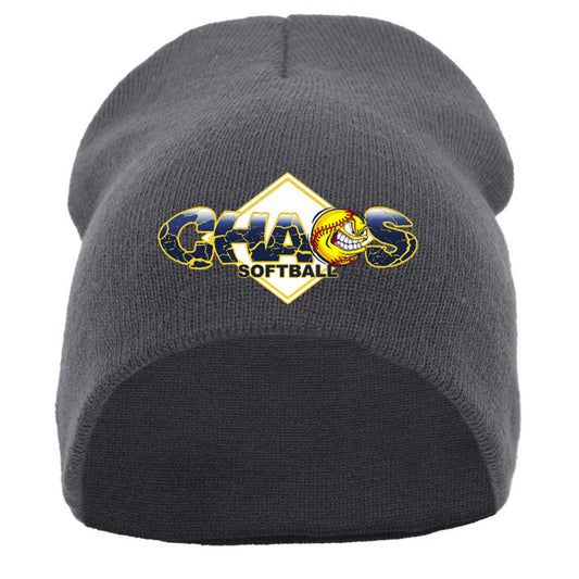Chaos - BASIC KNIT BEANIE with Chaos Logo - Graphite (601K) - Southern Grace Creations