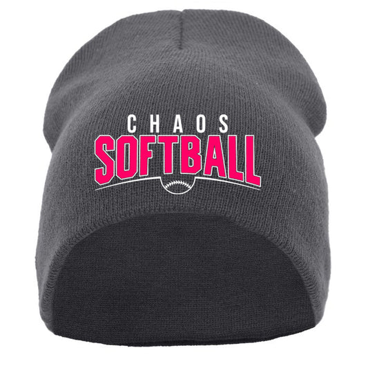 Chaos - BASIC KNIT BEANIE with Chaos Softball Curved - Graphite 601K) - Southern Grace Creations