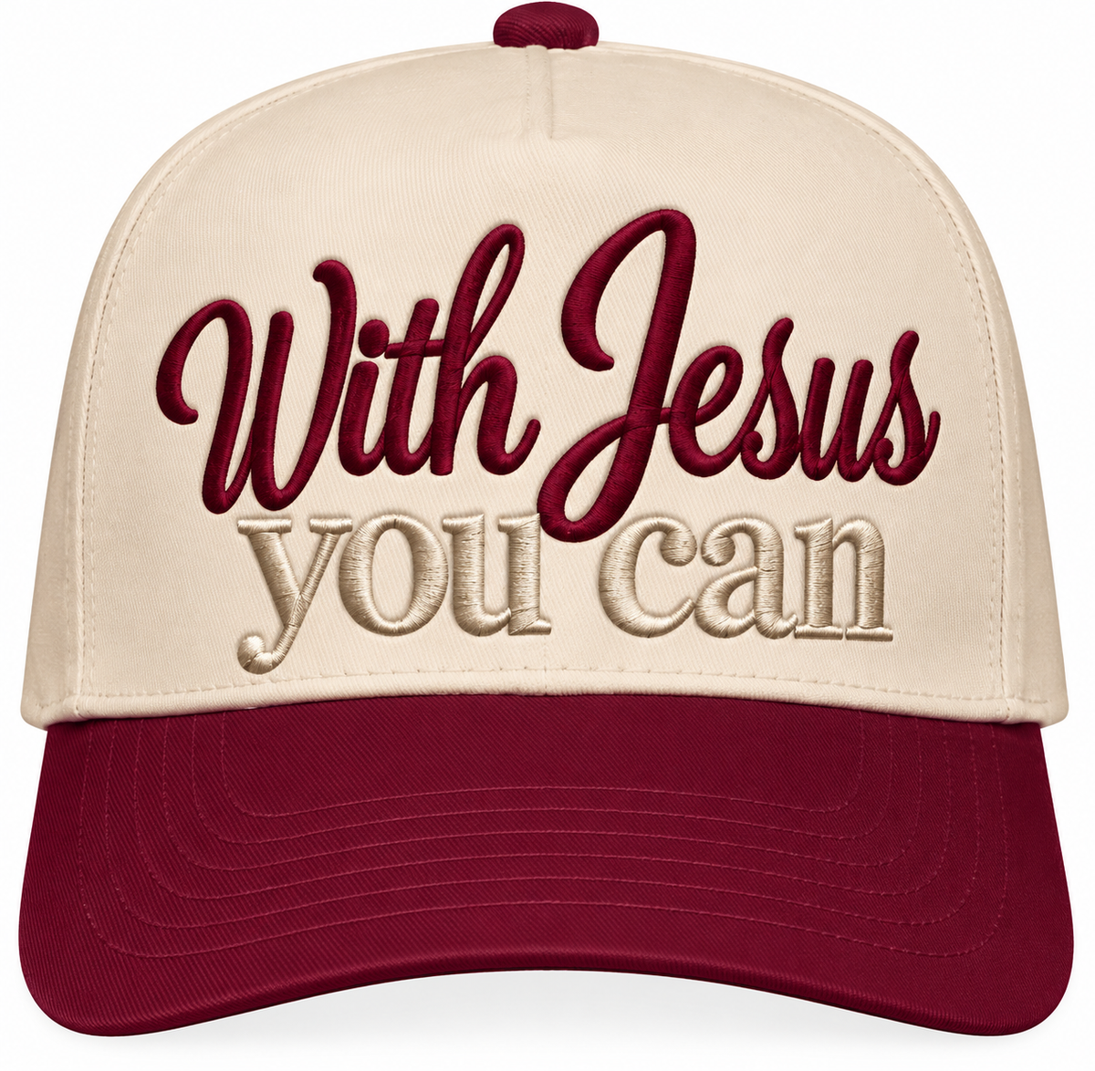 🤎 With Jesus, You Can — Embroidered Trucker Hat