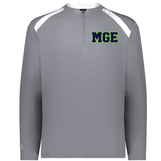 Elite - Clubhouse Longsleeves Cage Jacket with MGE (Varsity Font) - Grey - Southern Grace Creations