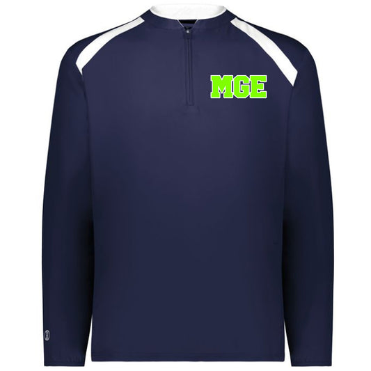 Elite - Clubhouse Longsleeves Cage Jacket with MGE (Varsity Font) - Navy - Southern Grace Creations