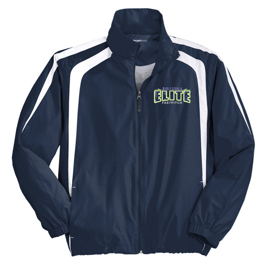 Elite - Colorblock Raglan Jacket with Lightening Bolt - Navy - Southern Grace Creations