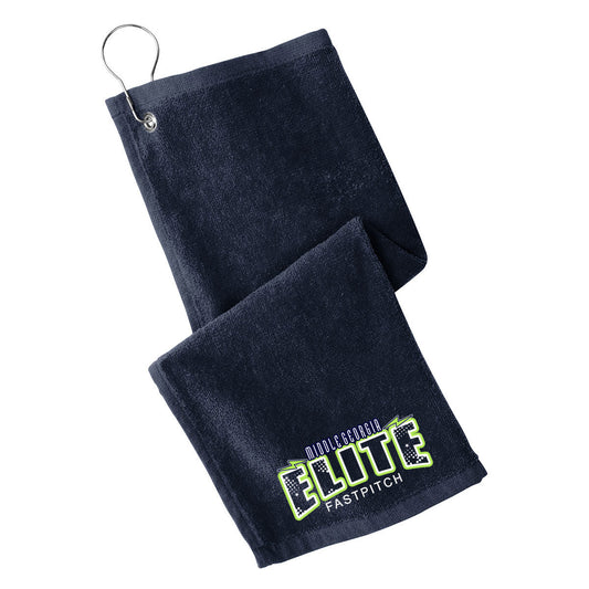 Elite - Grommeted Towel with Lightening Bolt - Navy (PT400) - Southern Grace Creations