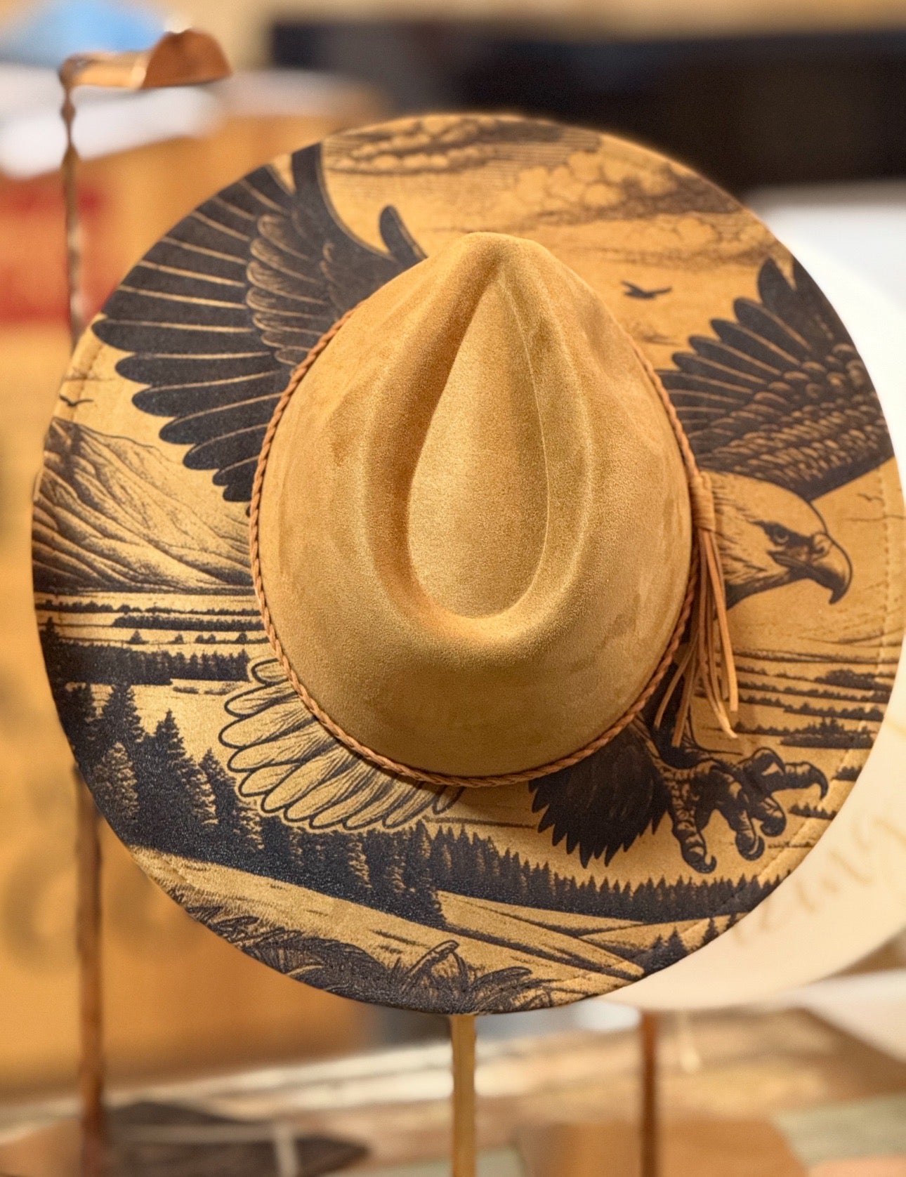 Eagle Cowgirl Hat Burned Design,  EB334