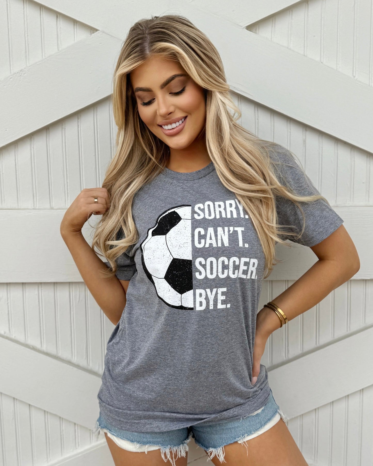 Sorry. Can’t. SOCCER. Bye. Unisex Comfy Tee