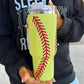 Crystal Softball Yellow/Red "Blinged Out" 40 Oz. Tumbler