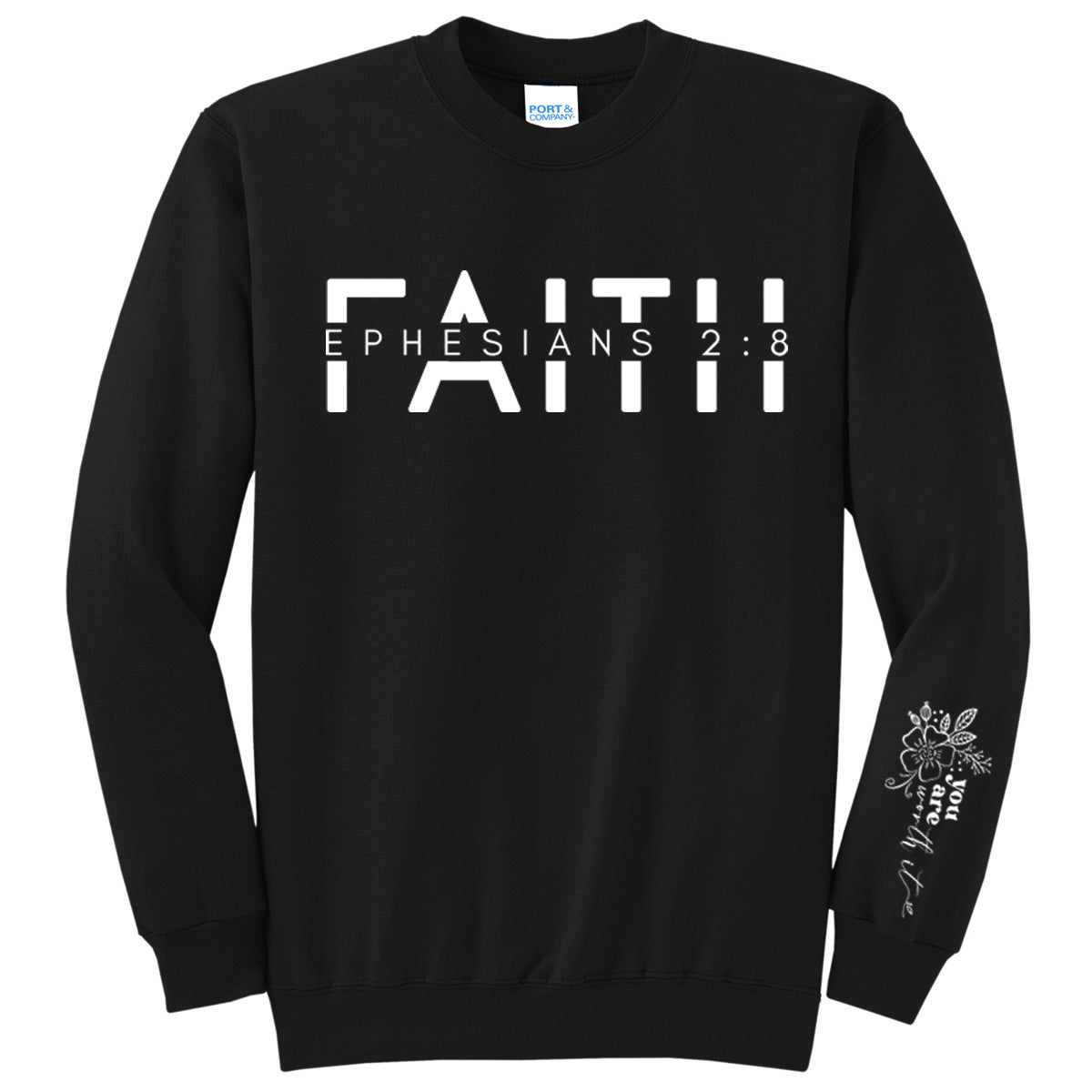 Faith - You Are Worth It - Black (Tee/Hoodie/Sweatshirt) - Southern Grace Creations