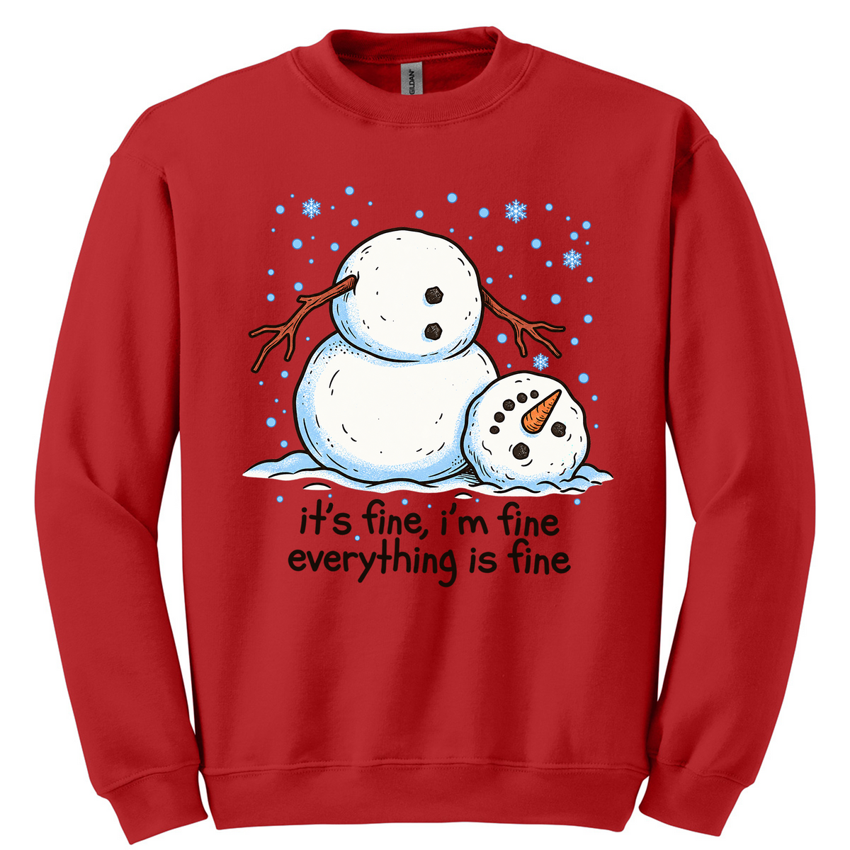 Headless snowman, everything is fine - Red (Tee/Sweatshirt/Hoodie)