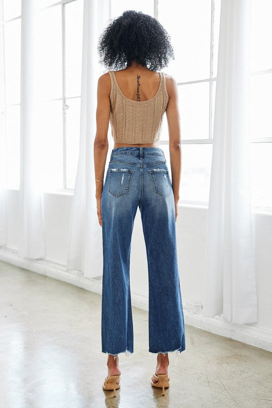 High Rise Slim Wide Leg Jeans - Southern Grace Creations