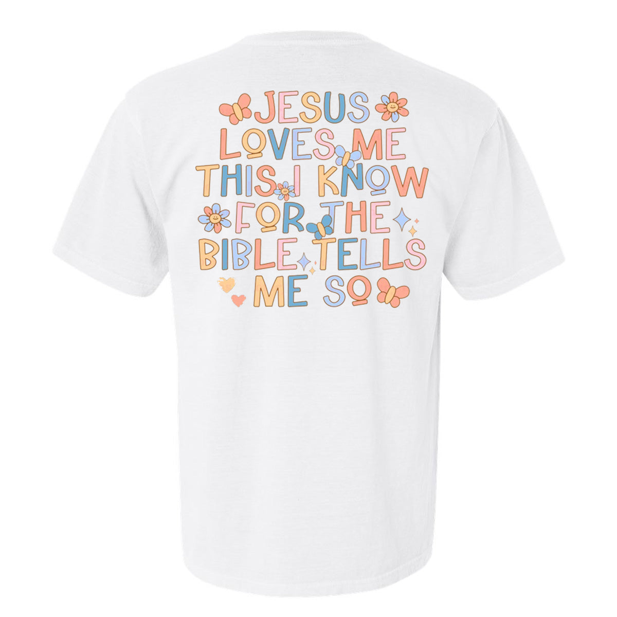 Jesus Loves Me This I Know Butterflies - White (Tee/Hoodie/Sweatshirt) - Southern Grace Creations
