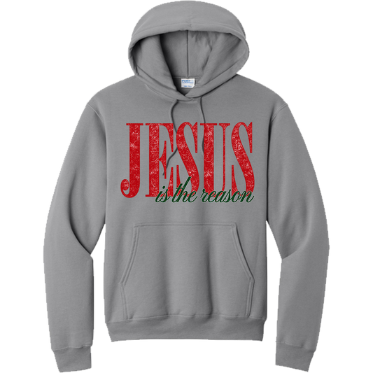 Jesus is the Reason for the Season Big Distressed Letters - Medium Grey (Tee/Sweatshirt/Hoodie)