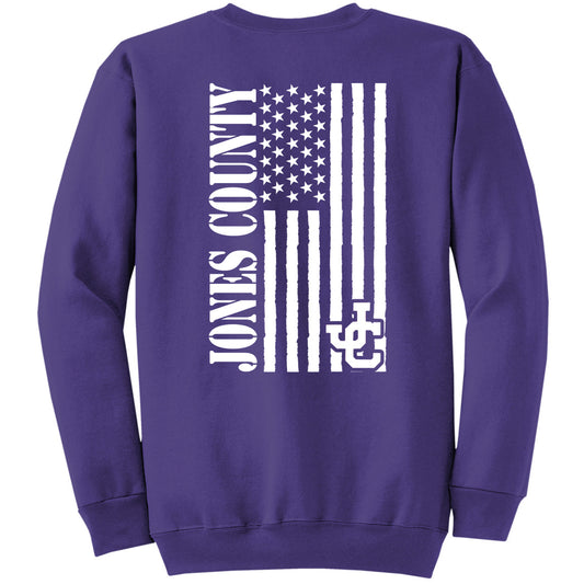 Jones County - American Flag Sideways - Purple (Tee/DriFit/Hoodie/Sweatshirt) - Southern Grace Creations