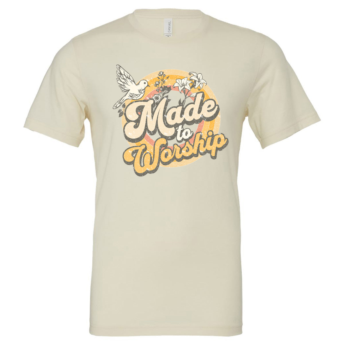 Made To Worship Retro with Bird - Natural (Tee/Hoodie/Sweatshirt)