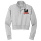 Peaches - GA Peaches Script Stacked Retro - District® Women’s V.I.T.™ Fleece 1/2-Zip - DT6111 - Light Heather Grey