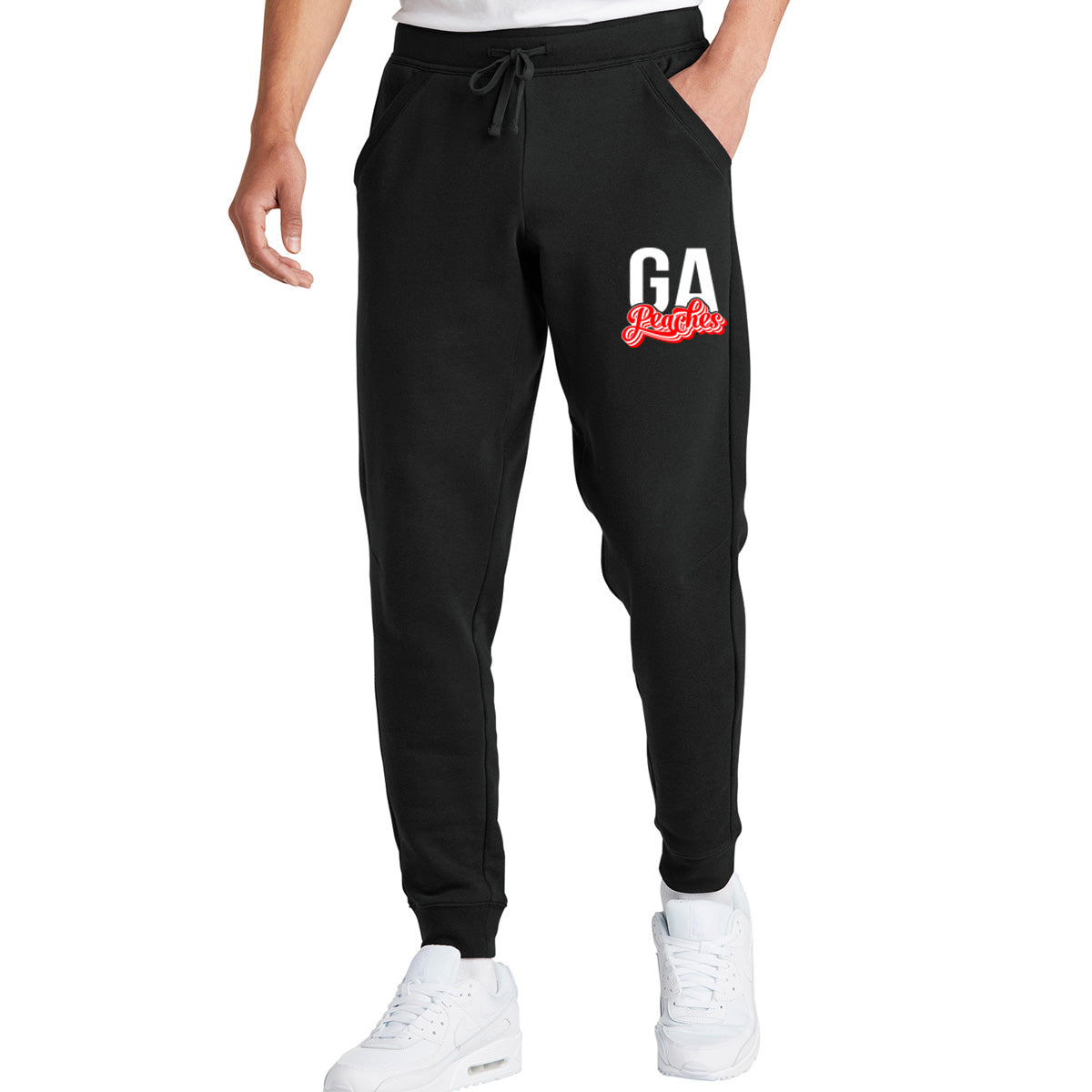 Peaches - GA Peaches Script Stacked Retro - Drive Fleece Jogger - STF204 - Black