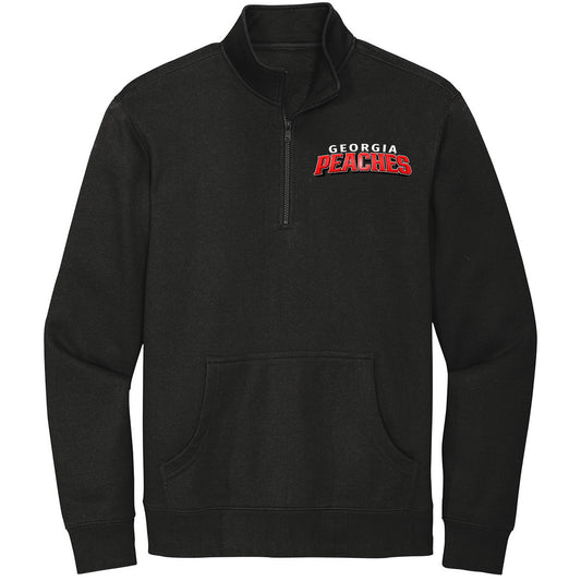 Peaches - Georgia Peaches Bronzier Curved Shadow - District® V.I.T.™ Fleece 1/4-Zip - DT6106 - Black