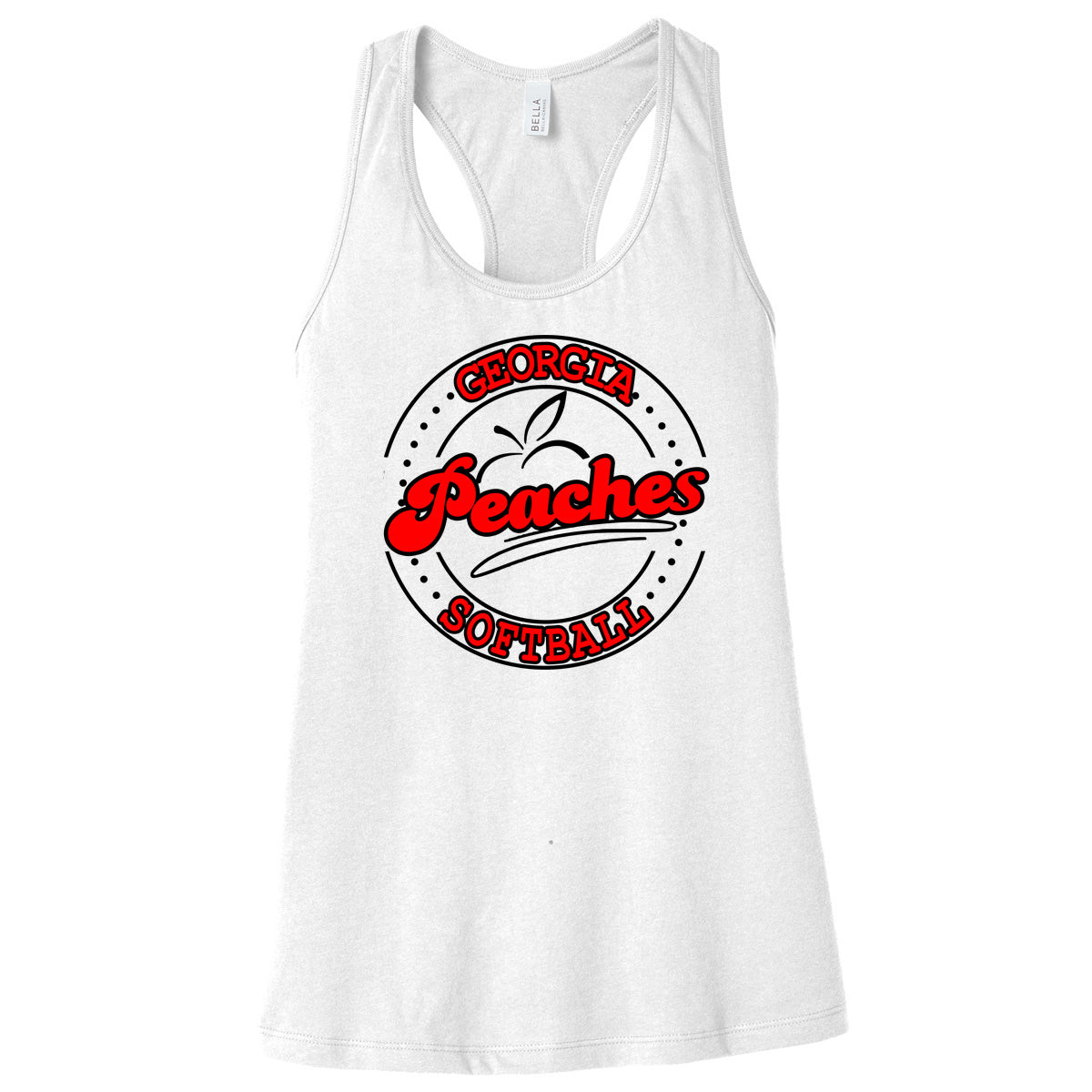 Peaches - Georgia Peaches Softball Circle - White (Tee/Tank/Drifit/Hoodie/Sweatshirt)