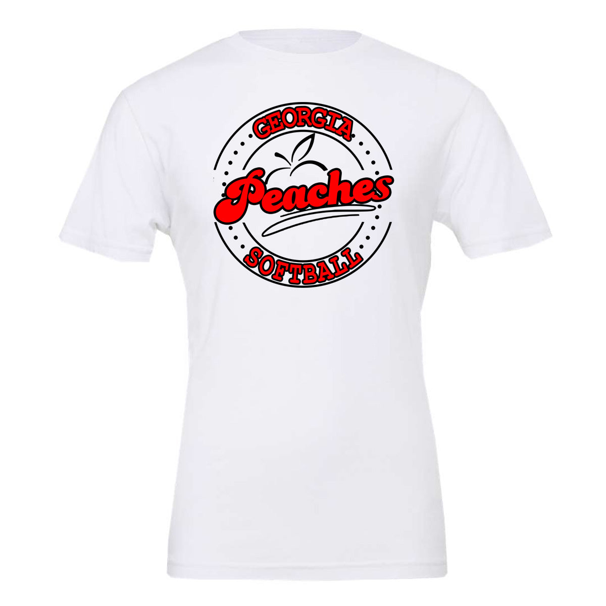 Peaches - Georgia Peaches Softball Circle - White (Tee/Tank/Drifit/Hoodie/Sweatshirt)