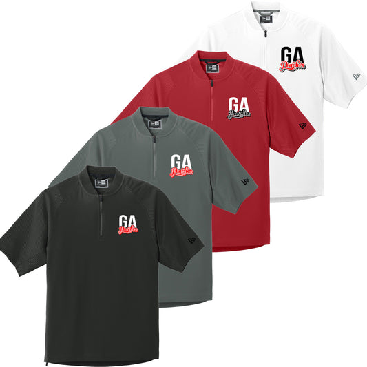 Peaches - GA Peaches Script Stacked Retro - New Era Cage Short Sleeve 1/4-Zip Jacket
