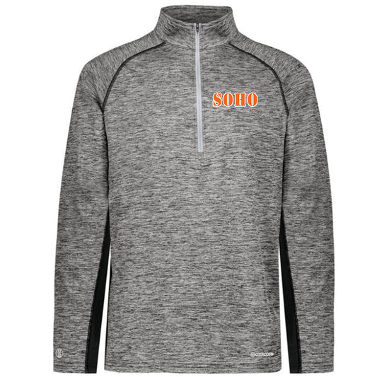 SOHO - Electrify Coolcore 1.2 Zip Pullover with SOHO (Stencil Font) - Black - Southern Grace Creations