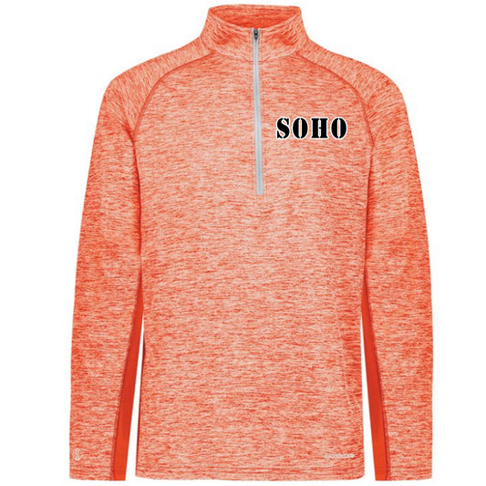 SOHO - Electrify Coolcore 1.2 Zip Pullover with SOHO (Stencil Font) - Orange - Southern Grace Creations