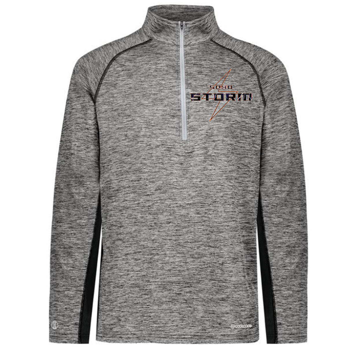 SOHO - Electrify Coolcore 1.2 Zip Pullover with SOHO Storm Lightning Bolt Logo - Black - Southern Grace Creations