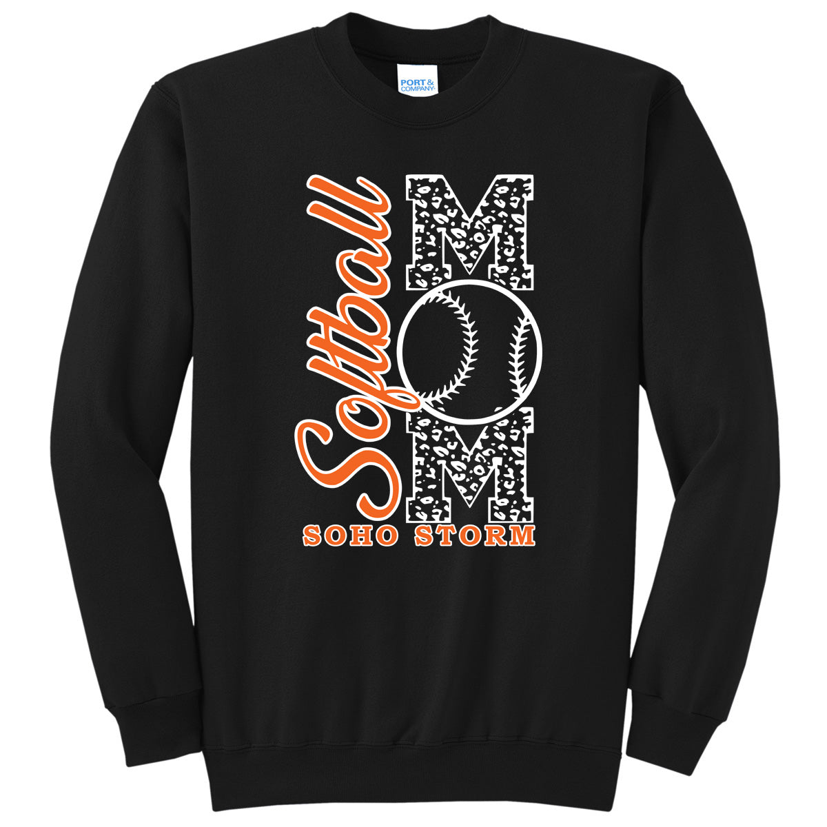 SOHO - Softball Mom Leopard Letters - Black (Tee/Hoodie/Sweatshirt) - Southern Grace Creations
