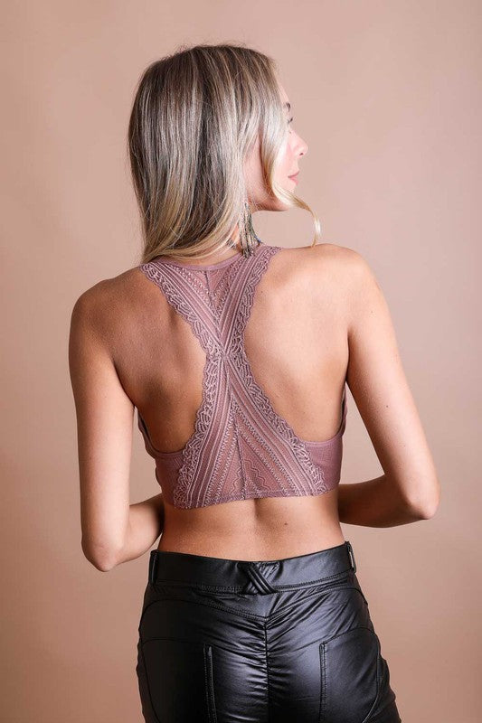 Seamless Front Lace Racerback Bralette - Southern Grace Creations