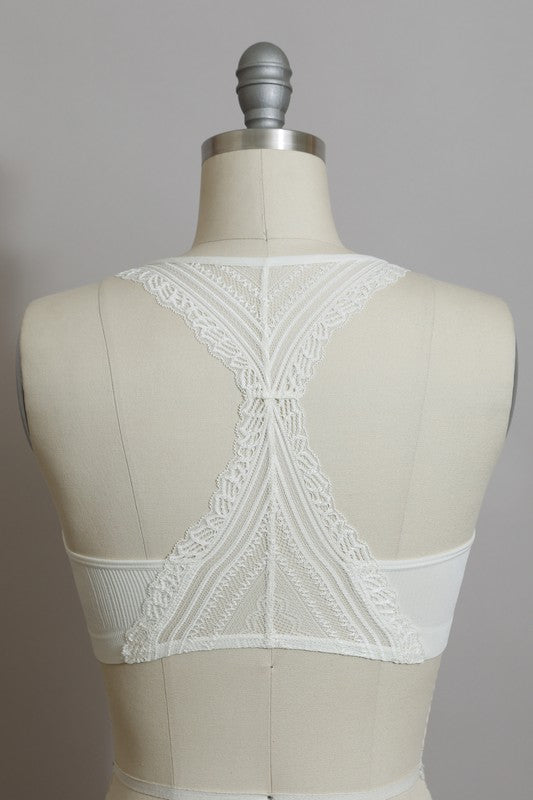 Seamless Front Lace Racerback Bralette - Southern Grace Creations